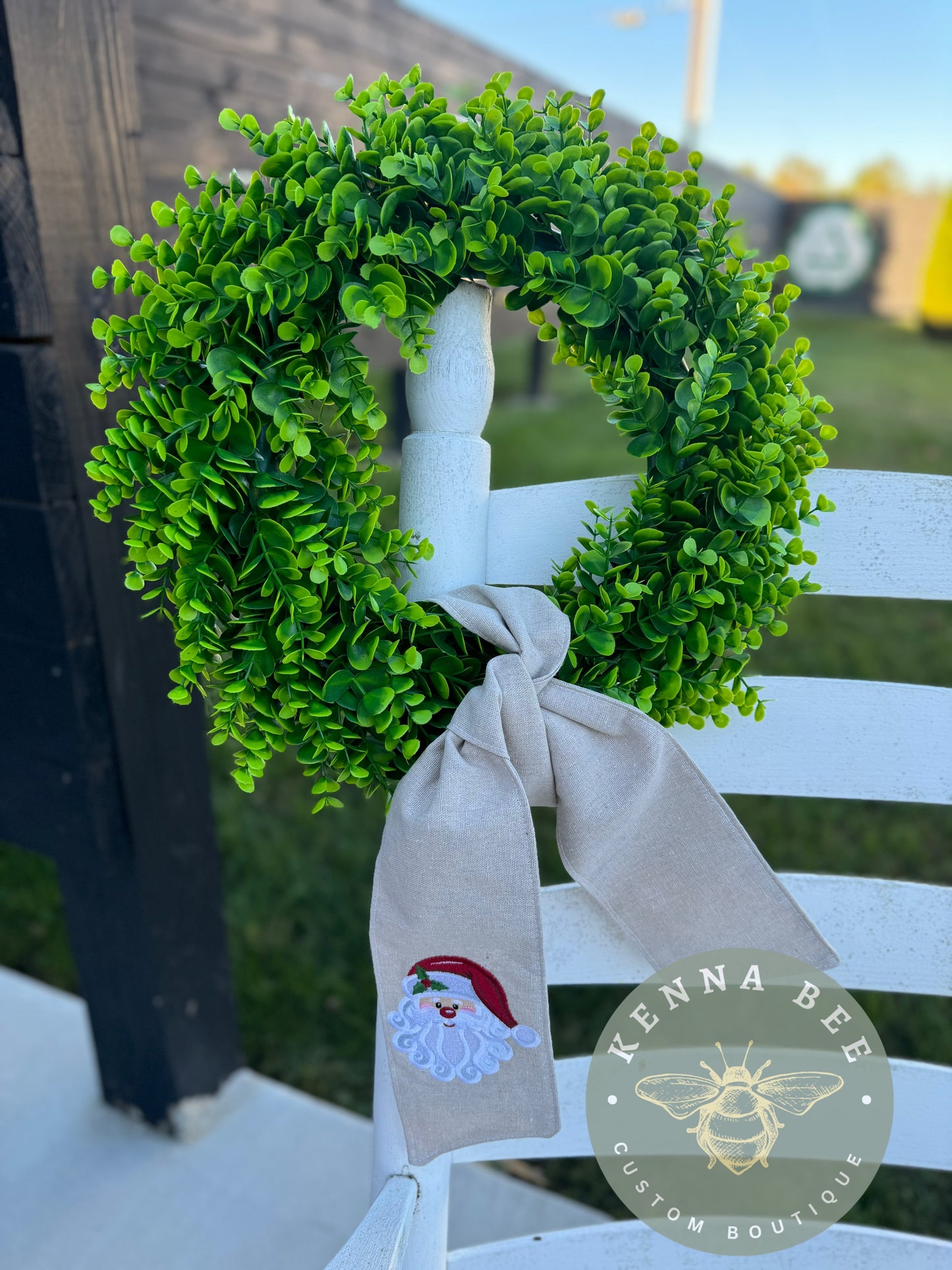 Santa Wreath Sash